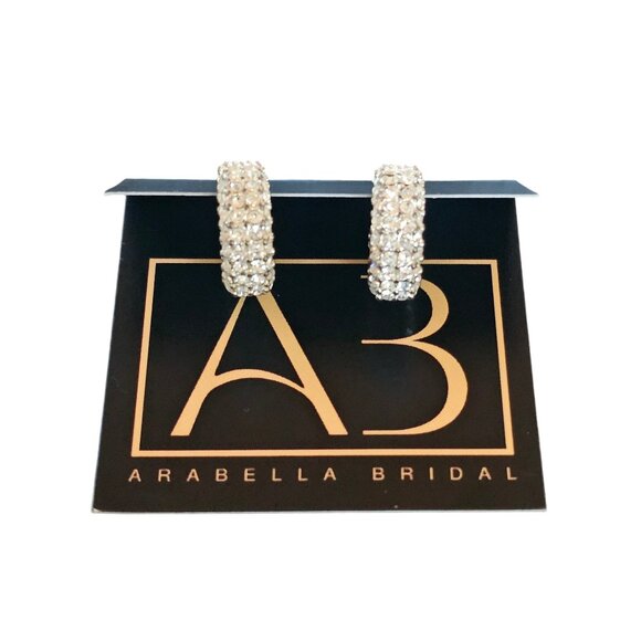 Vintage Monet Crystal Hoop Earring - Picture 4 of 8